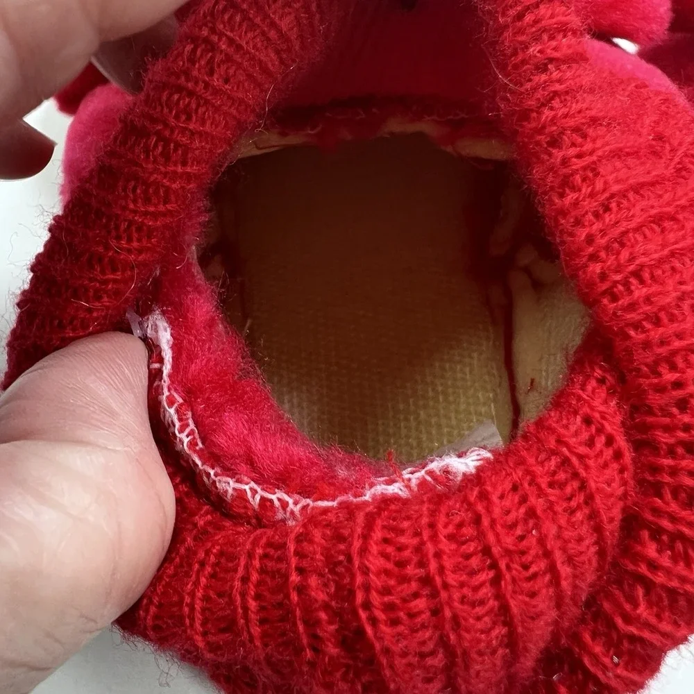 Vintage Clifford Big Red Dog Plush Slippers Kids XL 11-12 Red Scholastic 2002‎